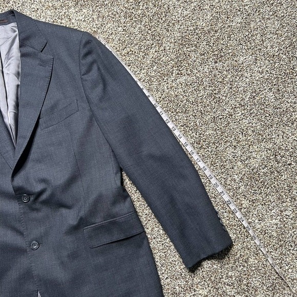 Mens J Hilburn Blazer Sport Coat Gray Jacket Two Button Wool 42R Tailored Fit - Picture 4 of 11